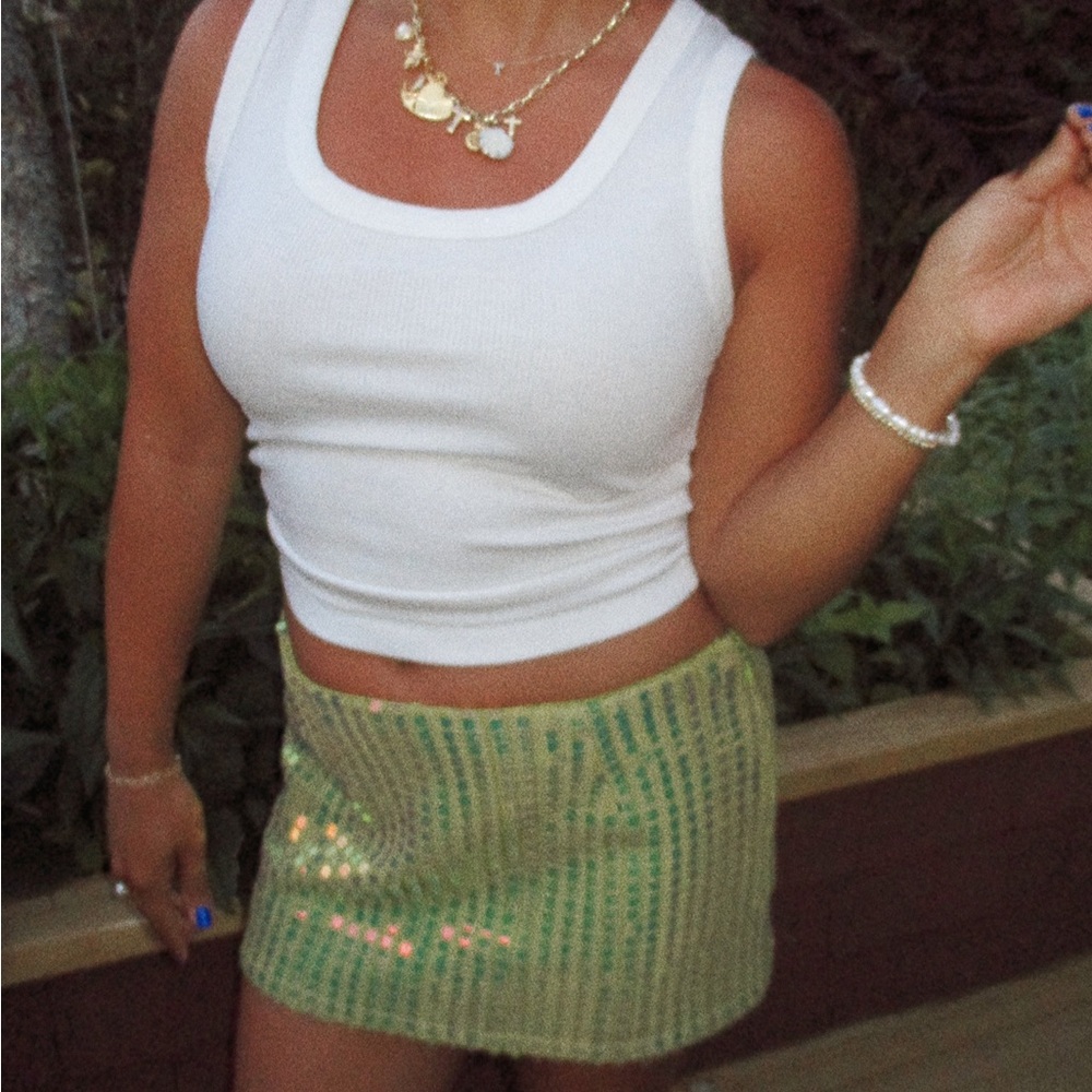 Green Sequin Skirt